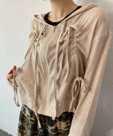 Beige Ultra Light Ribbon Jacket #250417